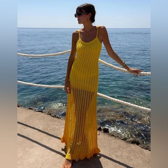 Mango Yellow and Orange Maxi Dress - Picture 8 of 11